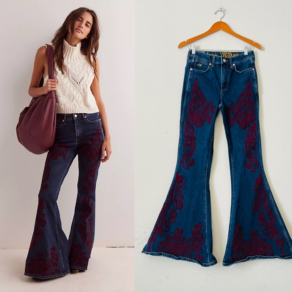 Wrangler Blue and Red Flare Jeans